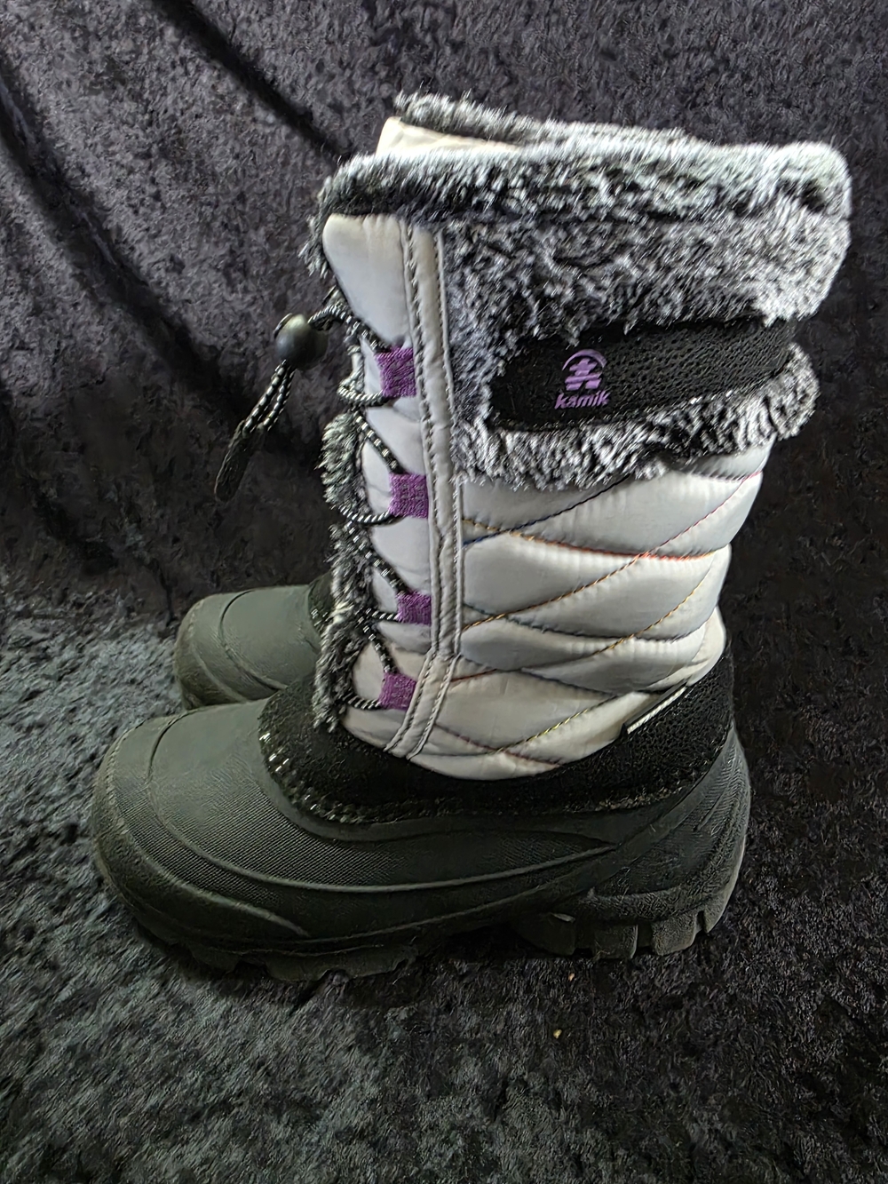 Kamik Women's Gray, Black & Purple Insulated Winter Boots